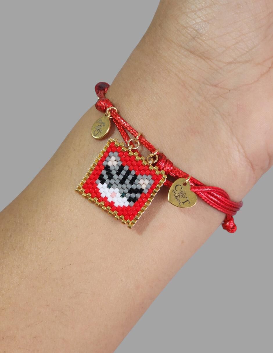 Pulsera koua itz "de" cuerda sin kilataje sin familia o colección "con acabado" pavé