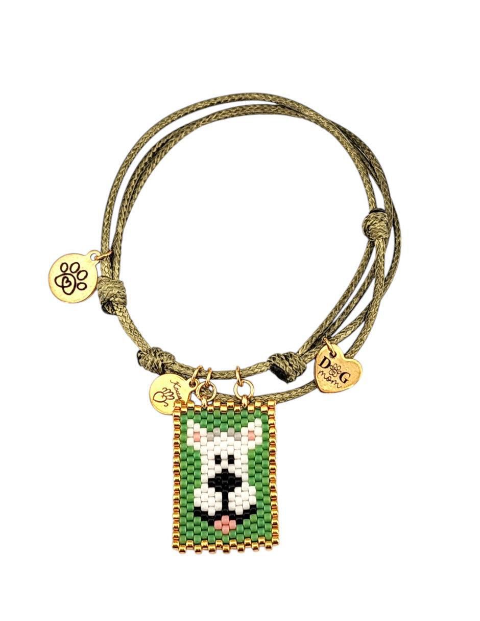 Pulsera koua itz "de" cuerda sin kilataje sin familia o colección "con acabado" pavé