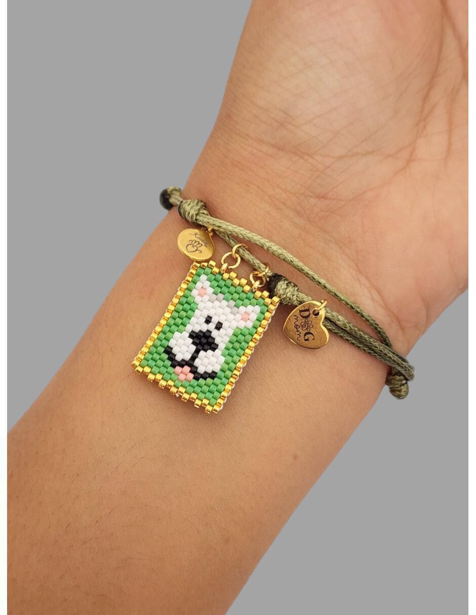 Pulsera koua itz "de" cuerda sin kilataje sin familia o colección "con acabado" pavé