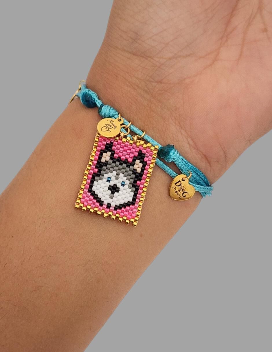 Pulsera koua itz "de" cuerda sin kilataje sin familia o colección "con acabado" pavé