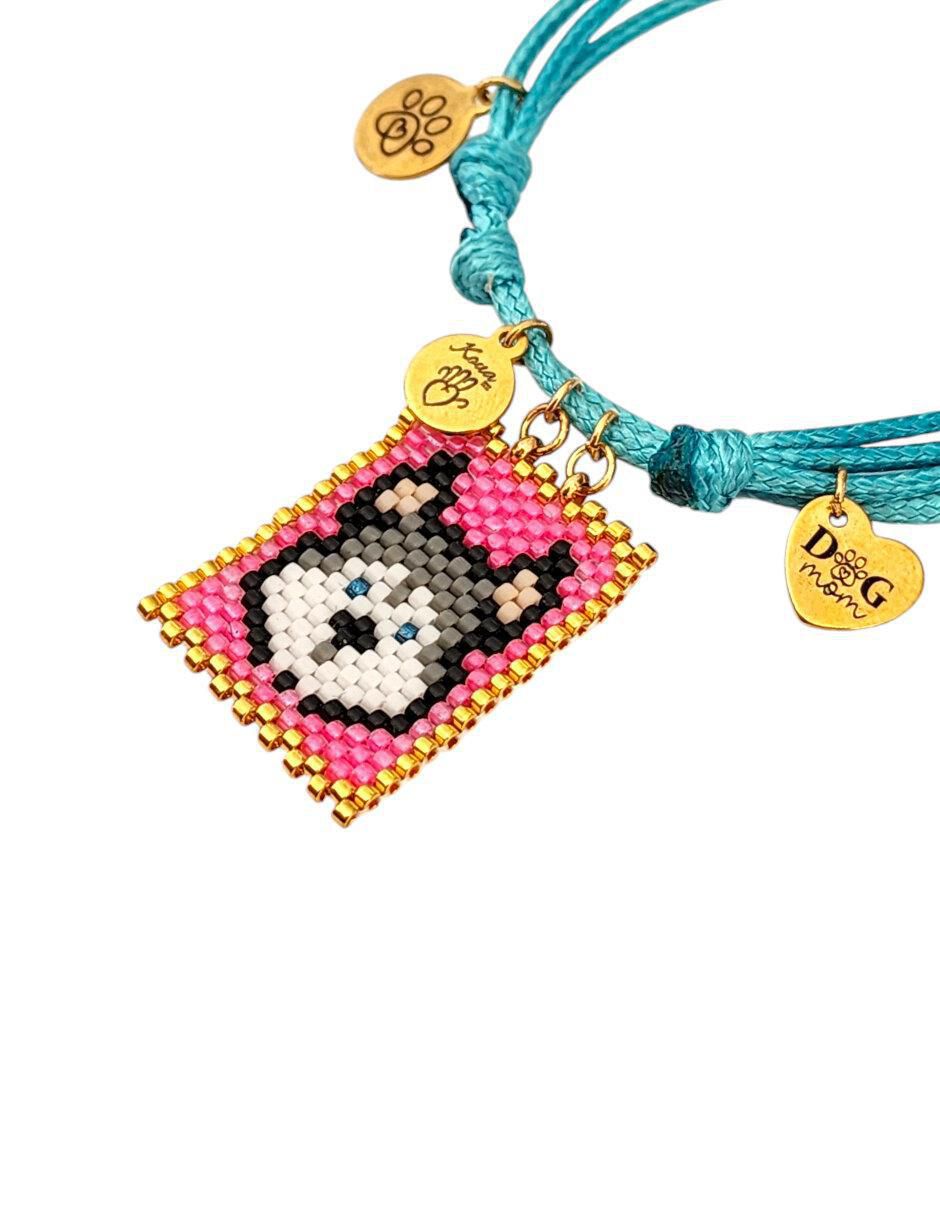 Pulsera koua itz "de" cuerda sin kilataje sin familia o colección "con acabado" pavé