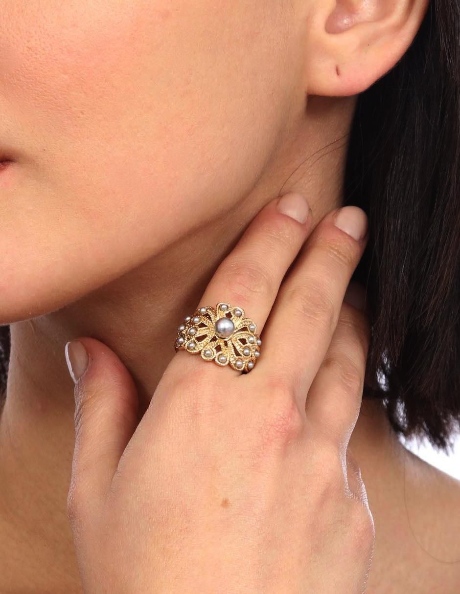 Anillo Elegance con acabado baño de oro 3