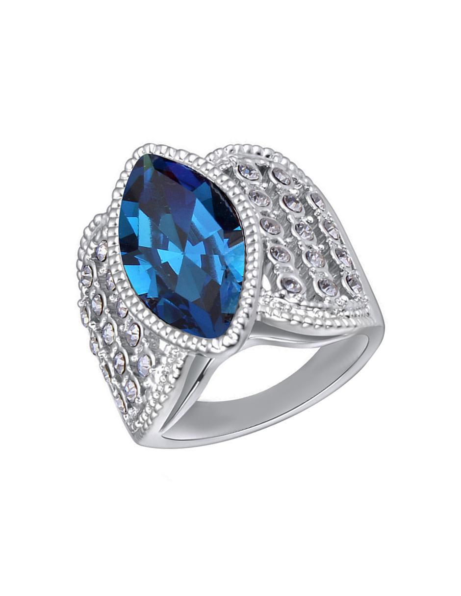 Anillo multi gemas ovalado Elegance cristal brillante 2