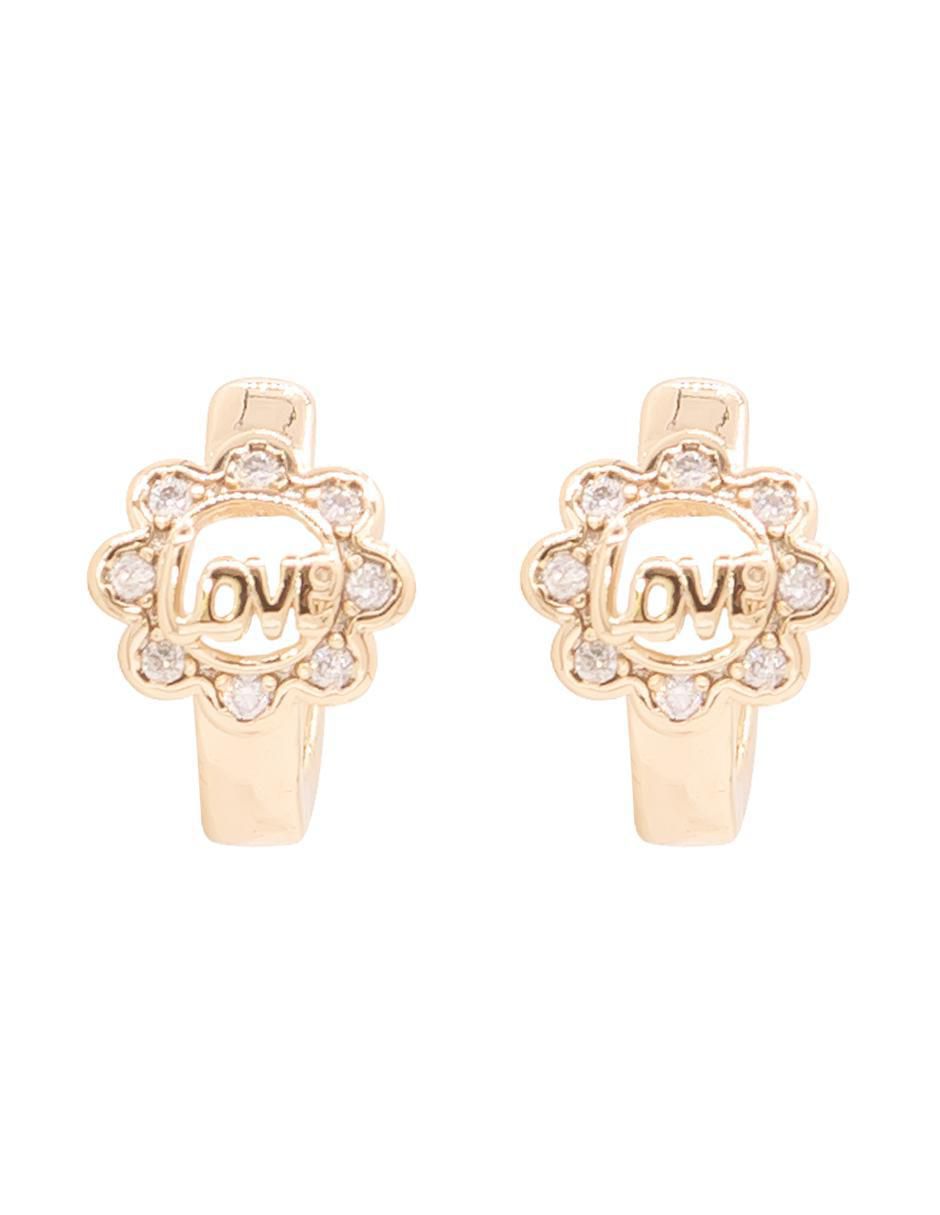 Aretes de flor con acabado brillante zirconia Aretes de flor con acabado brillante zirconia