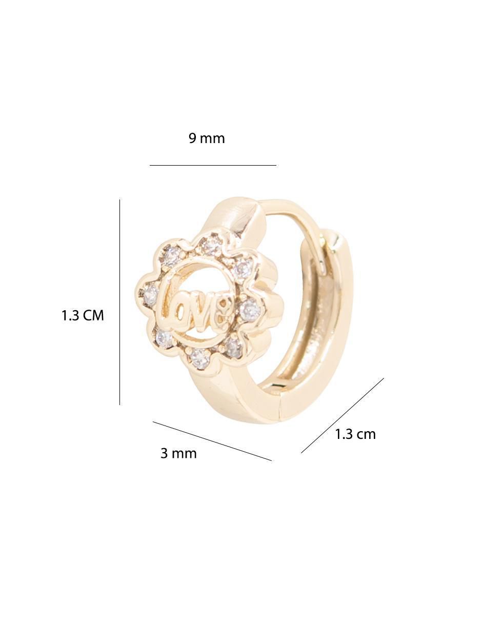 Aretes de flor con acabado brillante zirconia 5