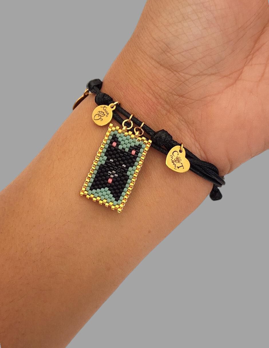 Pulsera koua itz "de" cuerda sin kilataje sin familia o colección "con acabado" brillante
