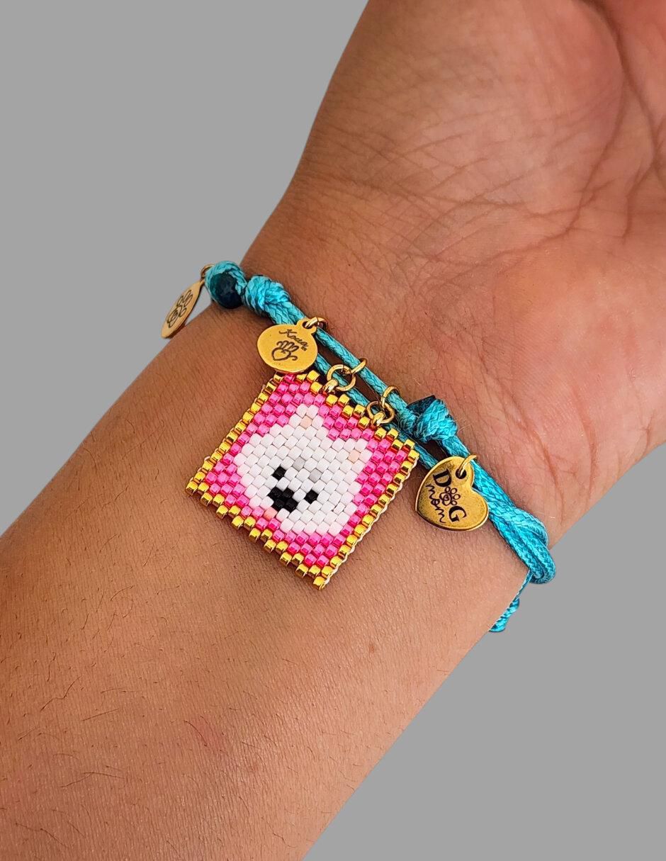 Pulsera koua itz "de" cuerda sin kilataje sin familia o colección "con acabado" brillante
