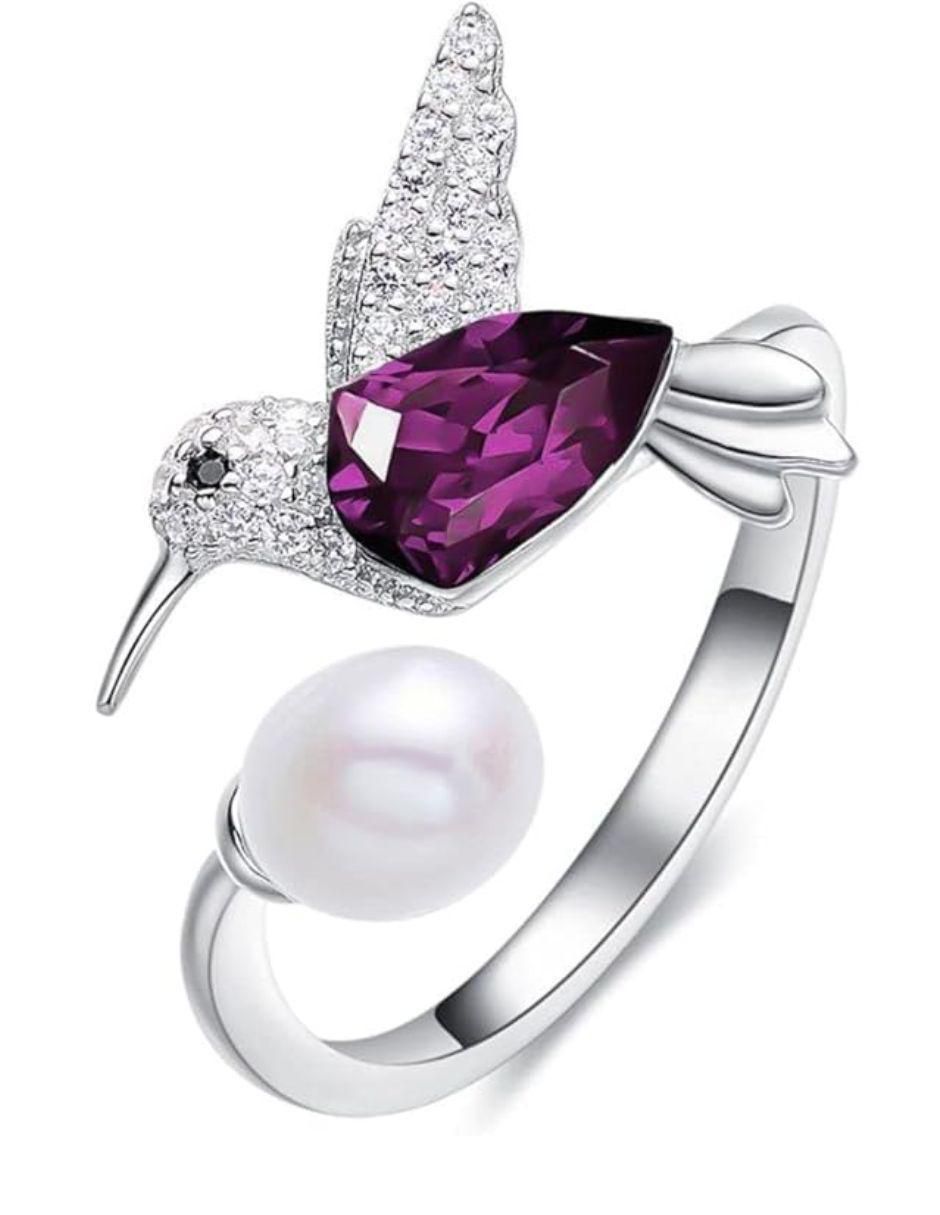 Anillo de colibrí amatista