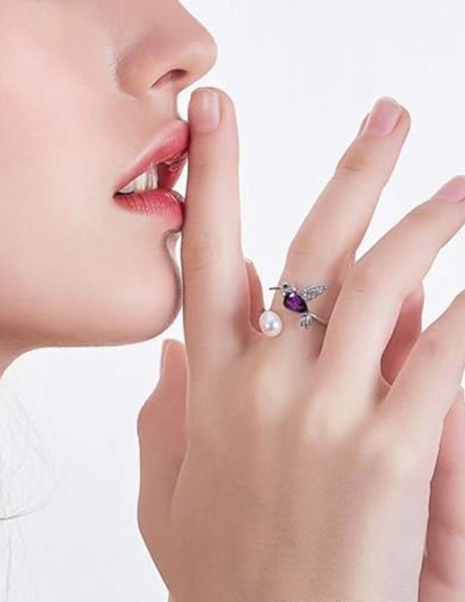 Anillo de colibrí amatista 2