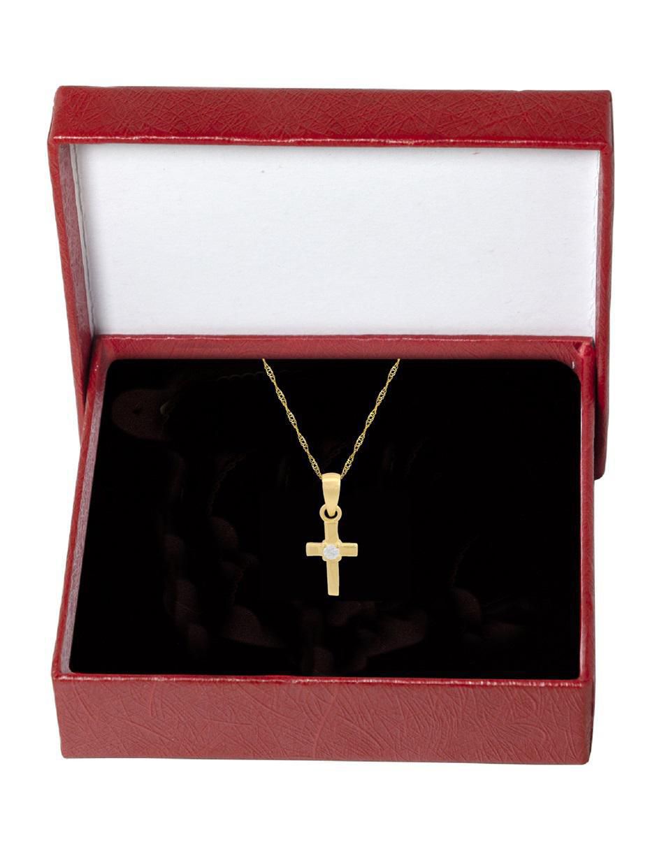 Collar con dije de cruz de oro 10 K 5
