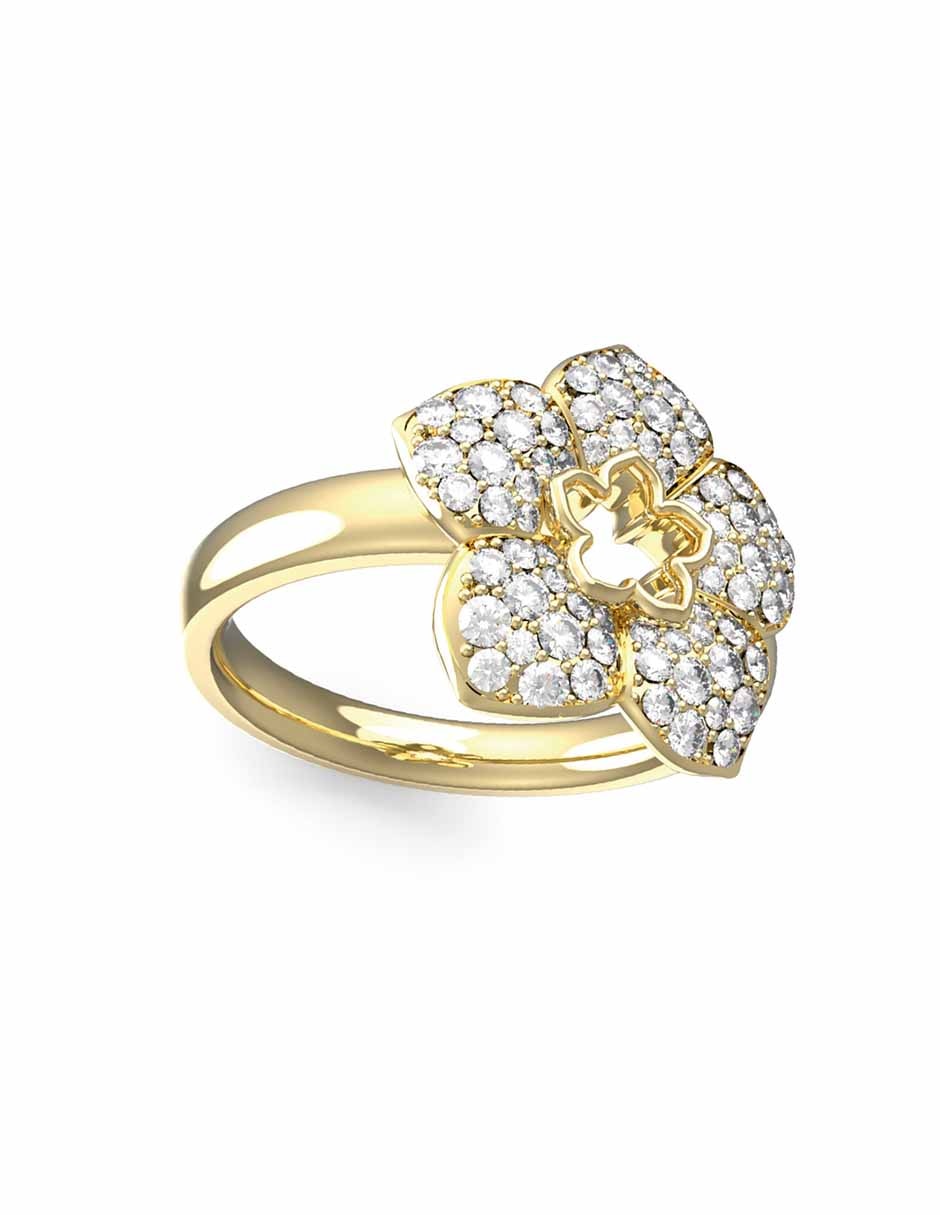 Anillo de flor Shining Winter circonita brillante