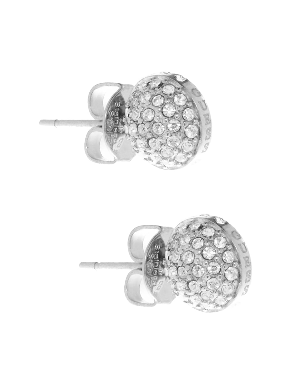 Broqueles redondos Calypso con acabado pavé circonita 2