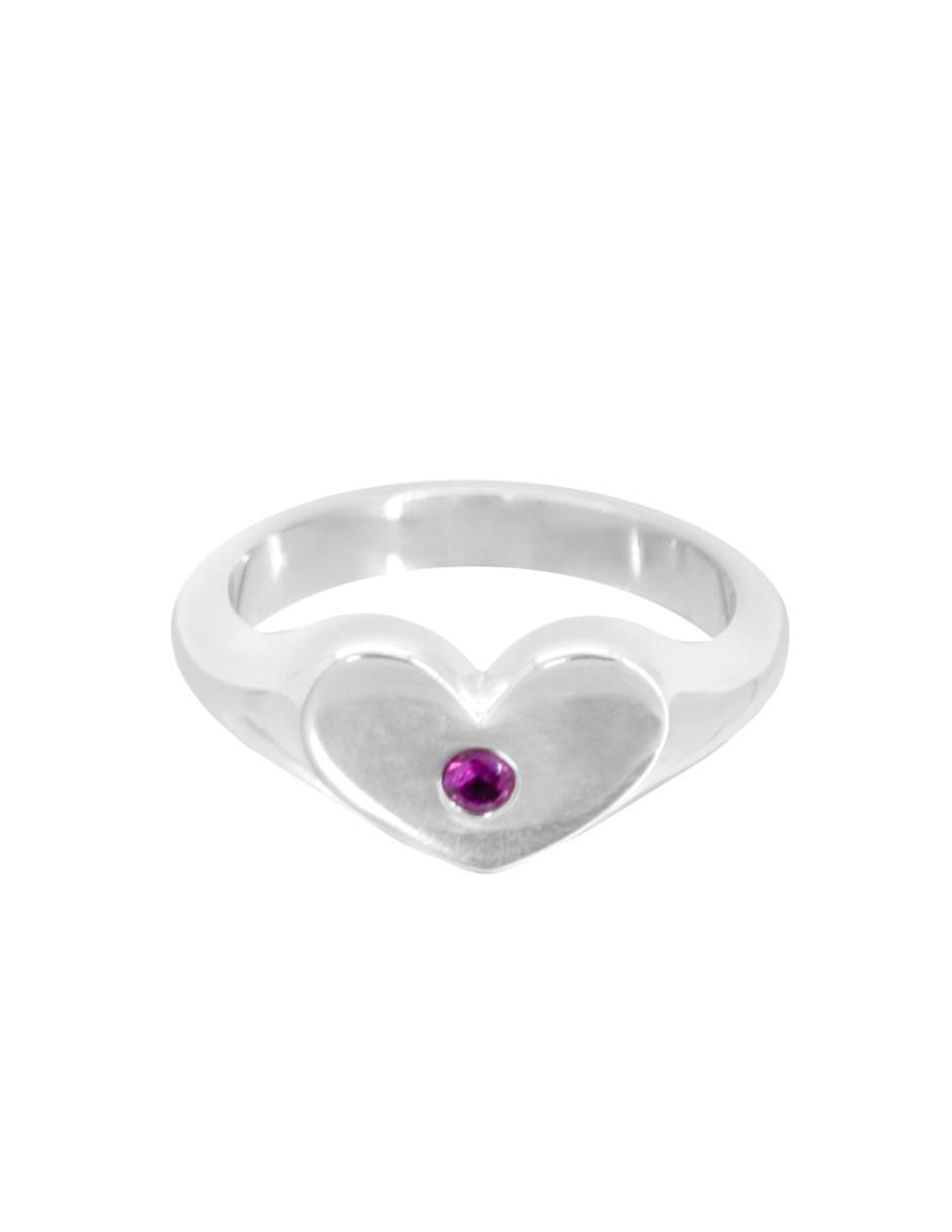 Anillo de corazón P 925 de plata zirconia 1