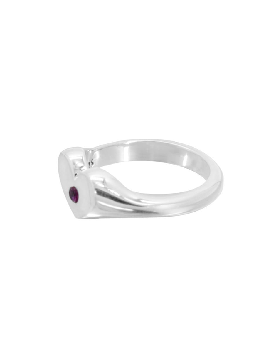 Anillo de corazón P 925 de plata zirconia