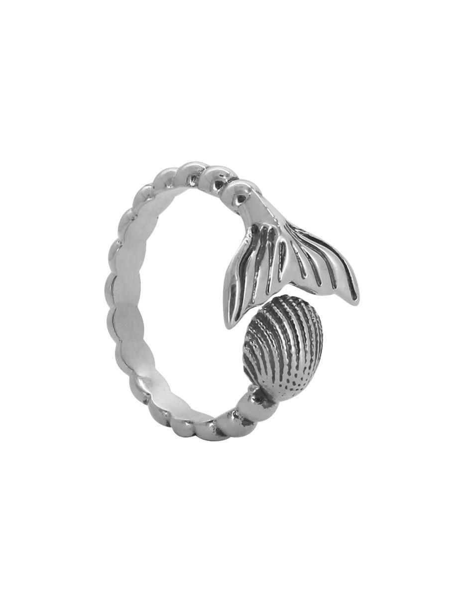 Anillo de sirena P 925 de plata brillante