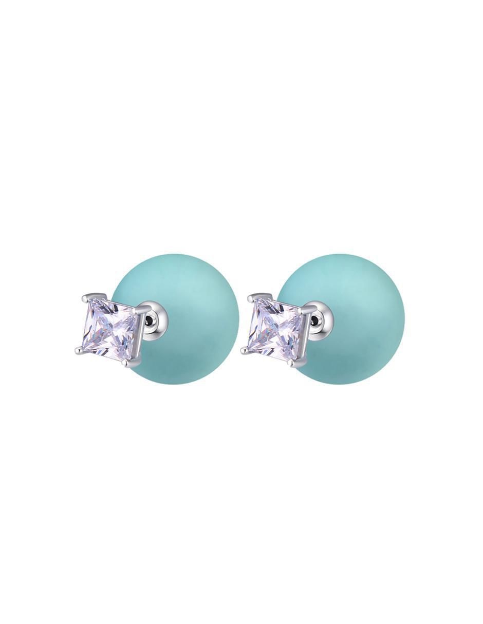 Set de aretes redondos Everyday con acabado mate cristal 3