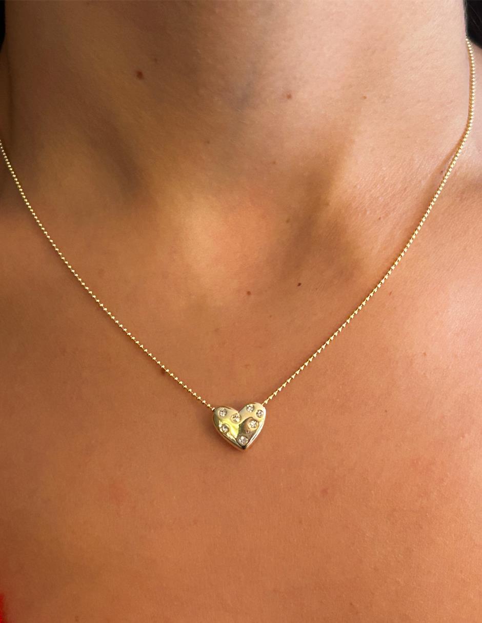 Set collar y aretes Corazones de plata P 925 zirconia 5