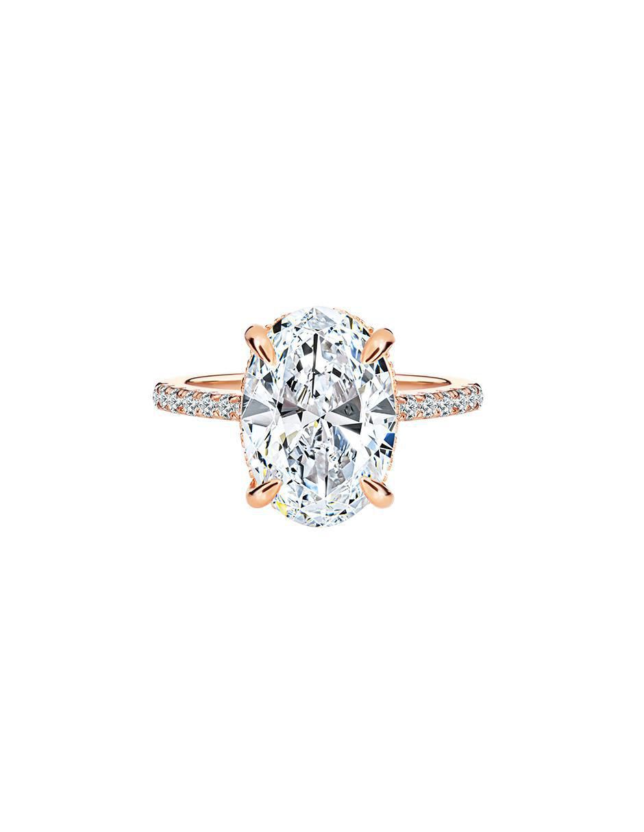 Anillo ovalado P 925 de plata zirconia brillante