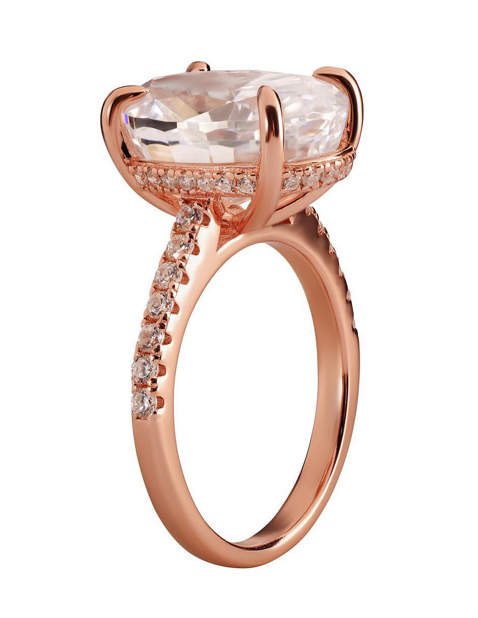 Anillo ovalado P 925 de plata zirconia brillante 3