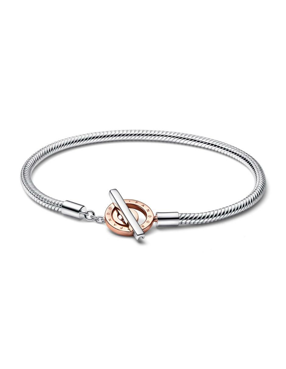 Pulsera de plata P 925 con acabado baño de oro rosa Pulsera de plata P 925 con acabado baño de oro rosa