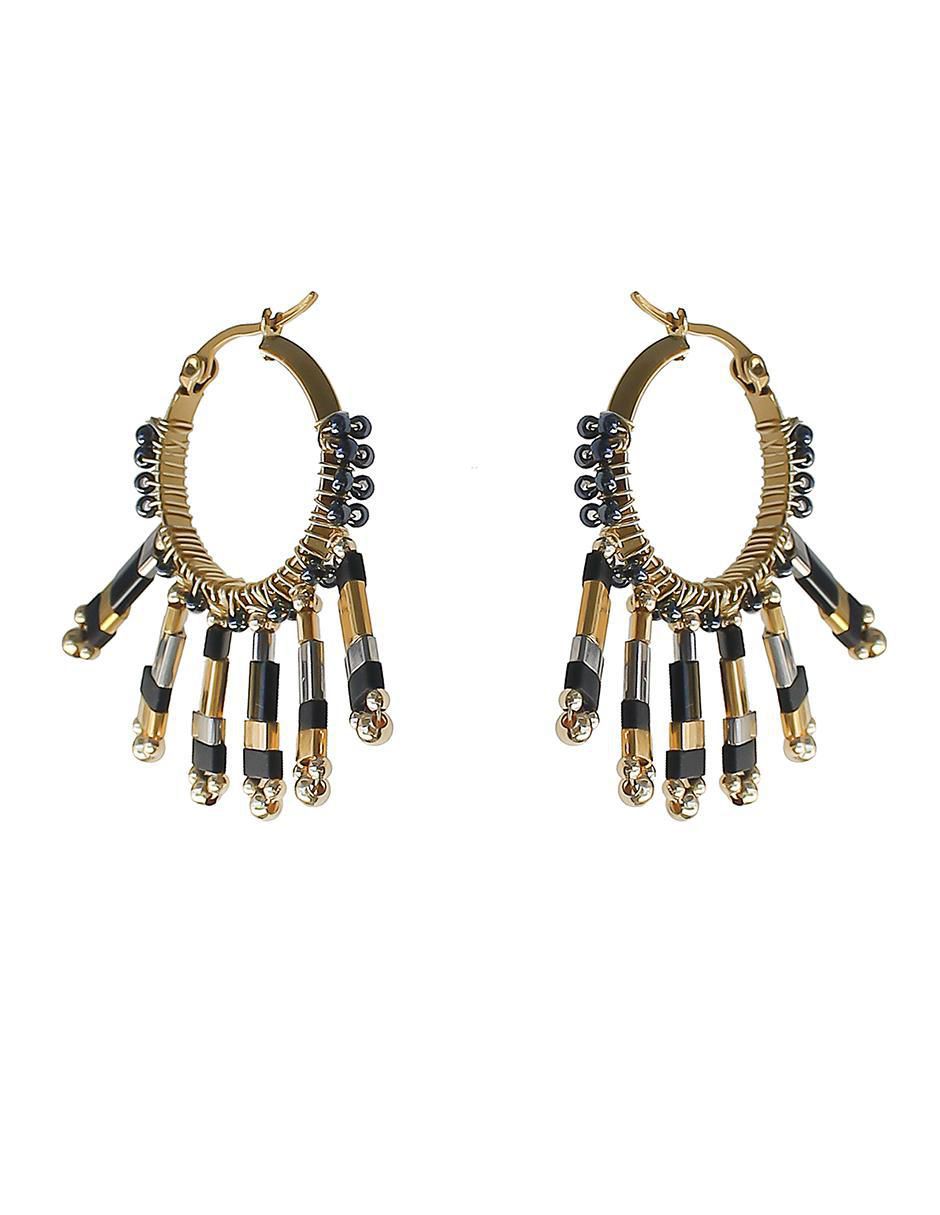 Aretes de abanico con acabado chapa de oro