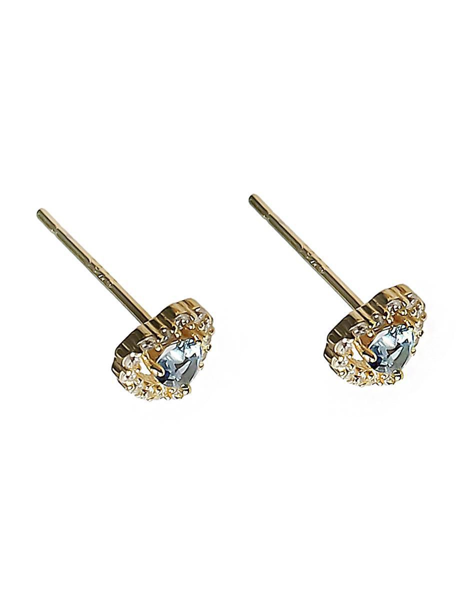 Aretes de corazón de plata P 925 con acabado chapa de oro circonita