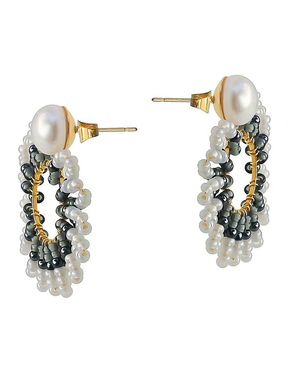 Aretes circulares perla 2