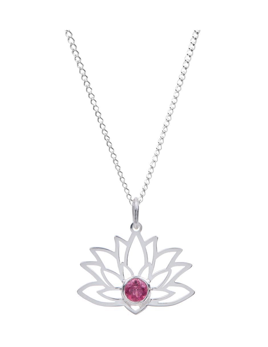 Collar de flor Flor de Loto de plata P 925 1