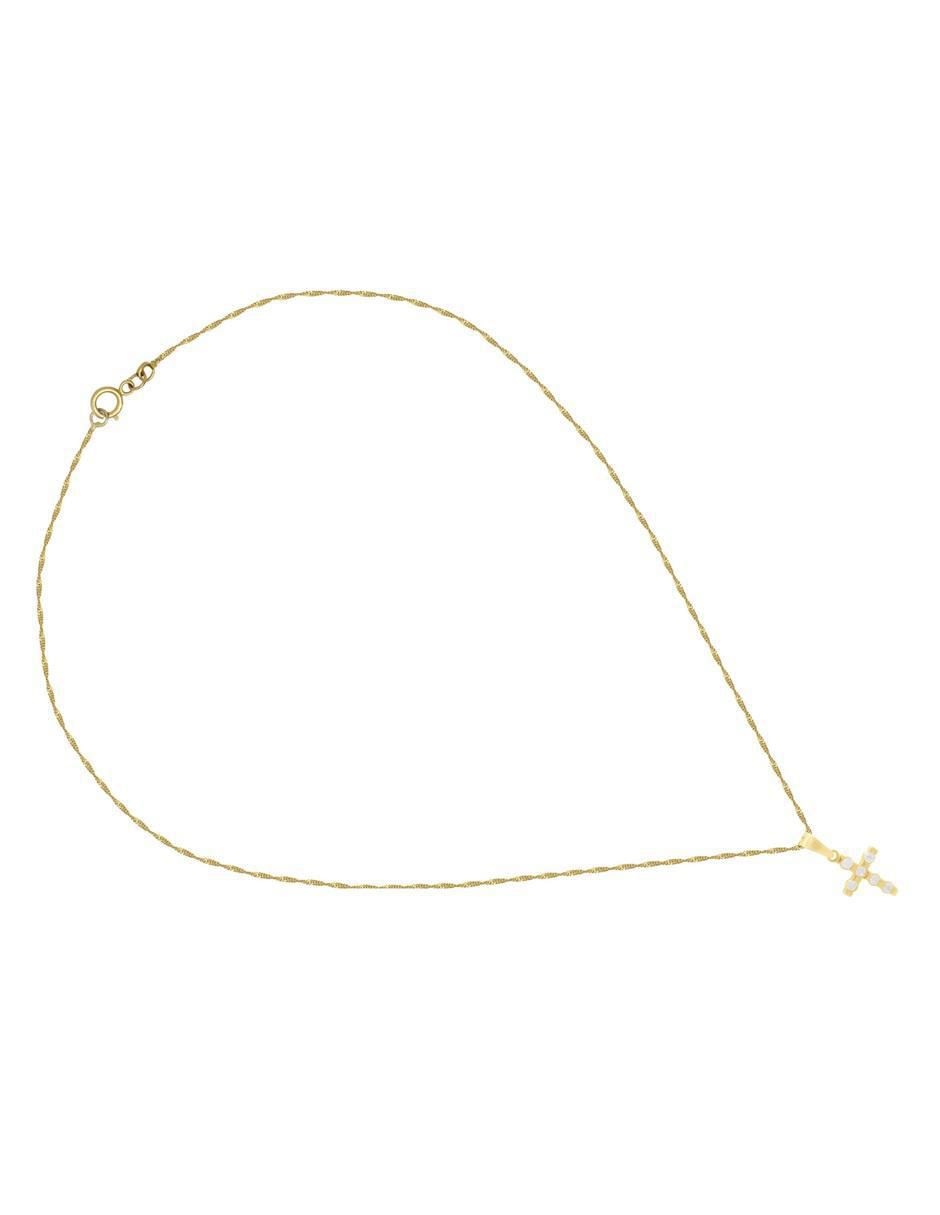 Collar con dije de cruz de oro 10 K 4