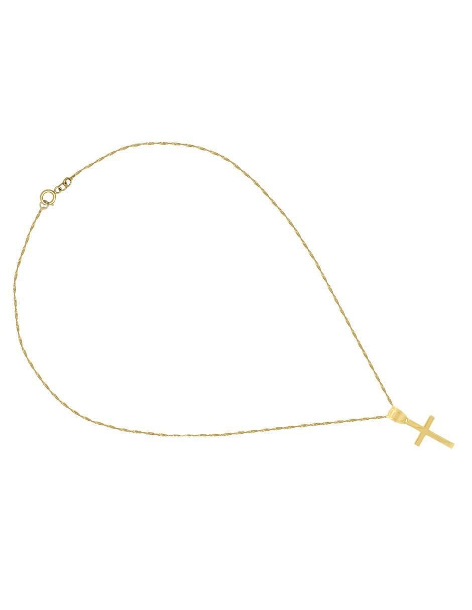 Collar con dije de cruz de oro 10 K 2