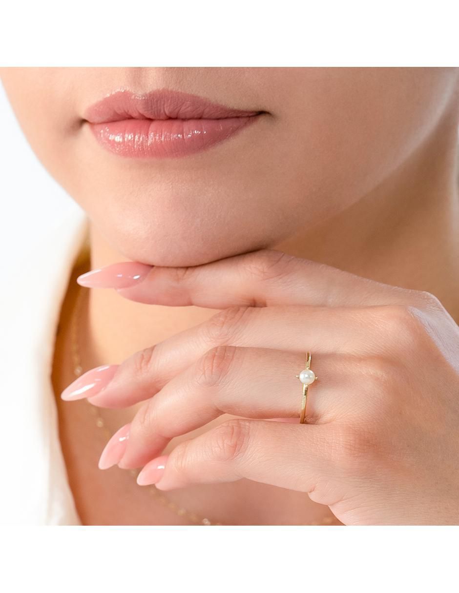 Anillo "de (si aplica)" ninguna abba joyas sin colección sin temática 14 k "de" oro perla