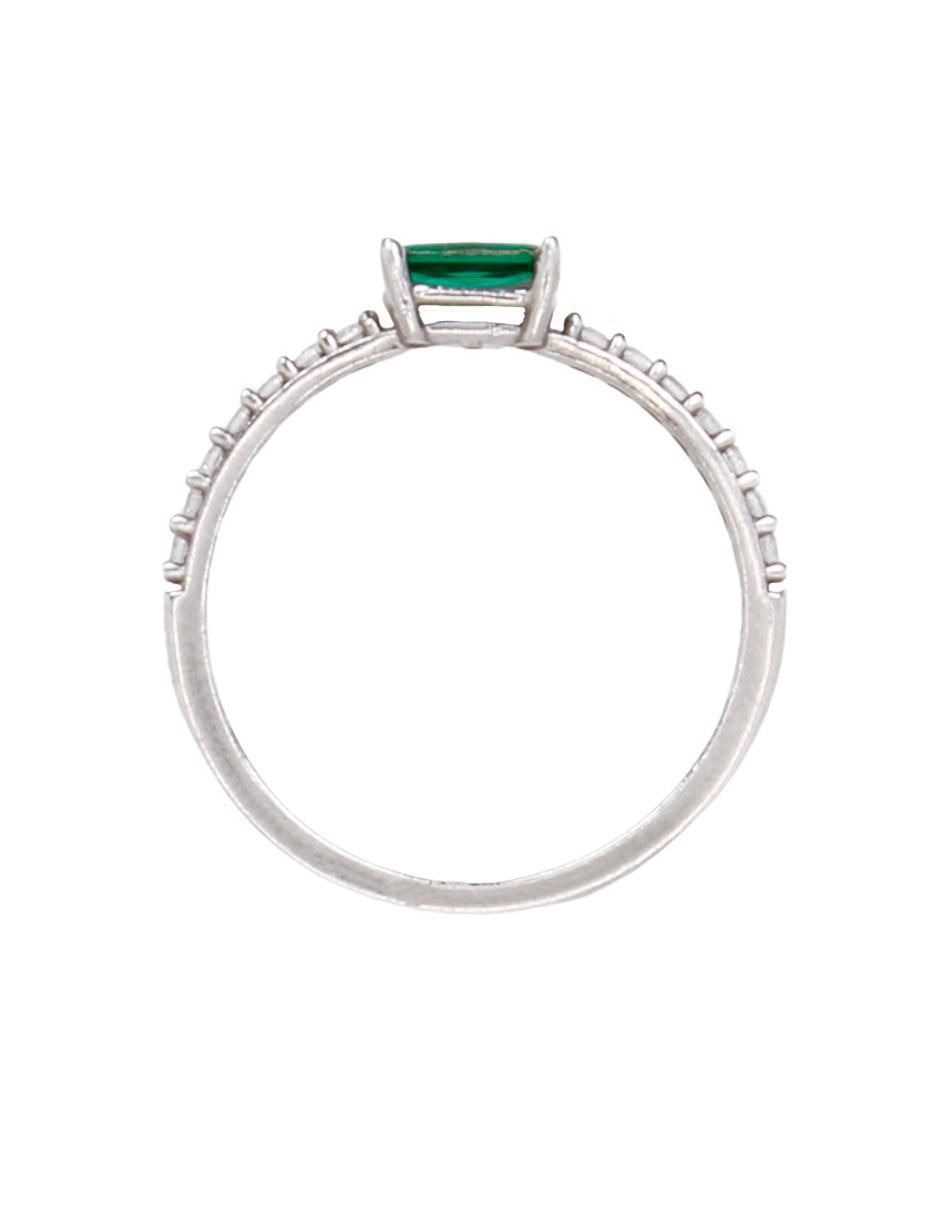 Anillo rectangular P 925 de plata zirconia brillante 3