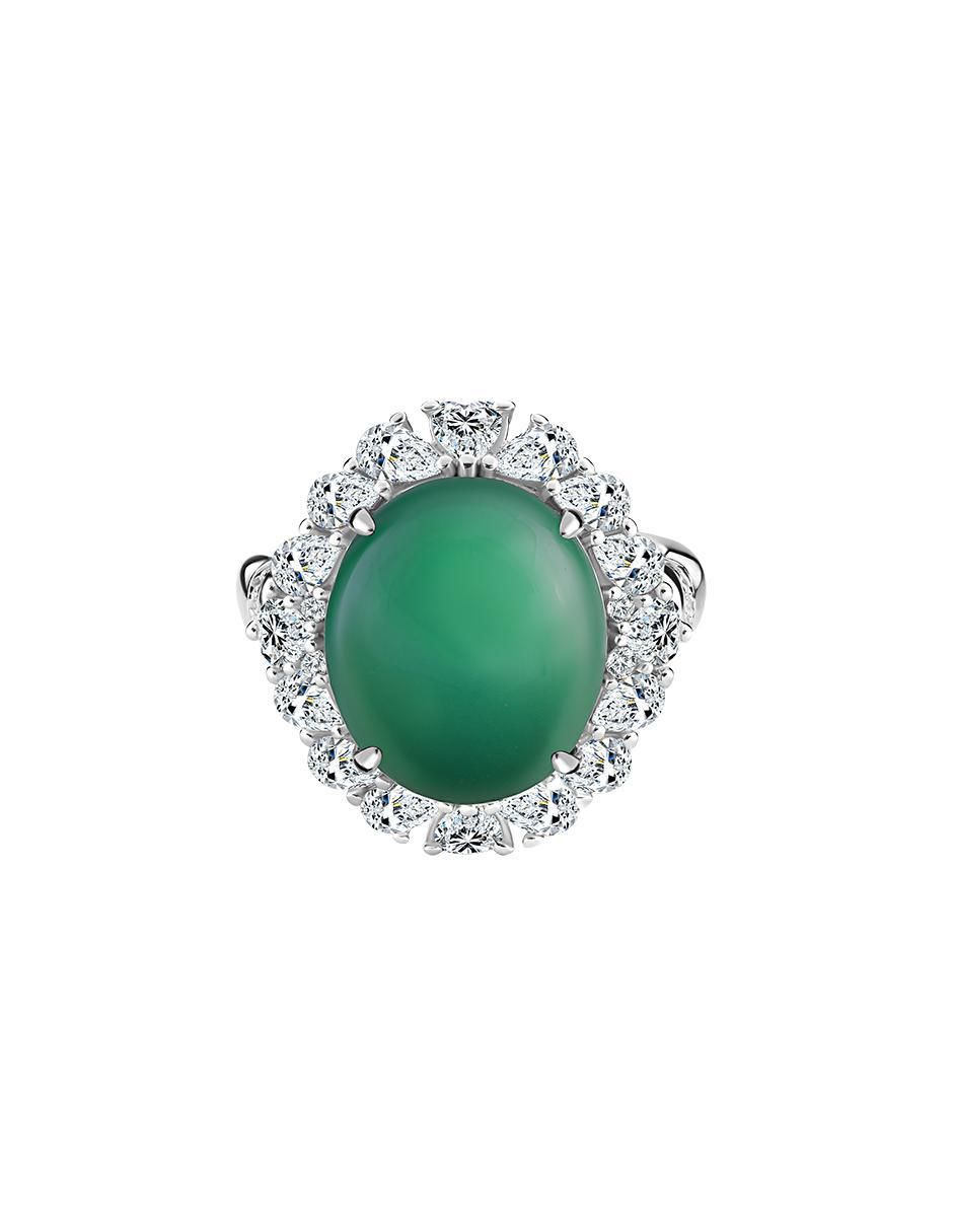 Anillo P 925 de plata ágata brillante