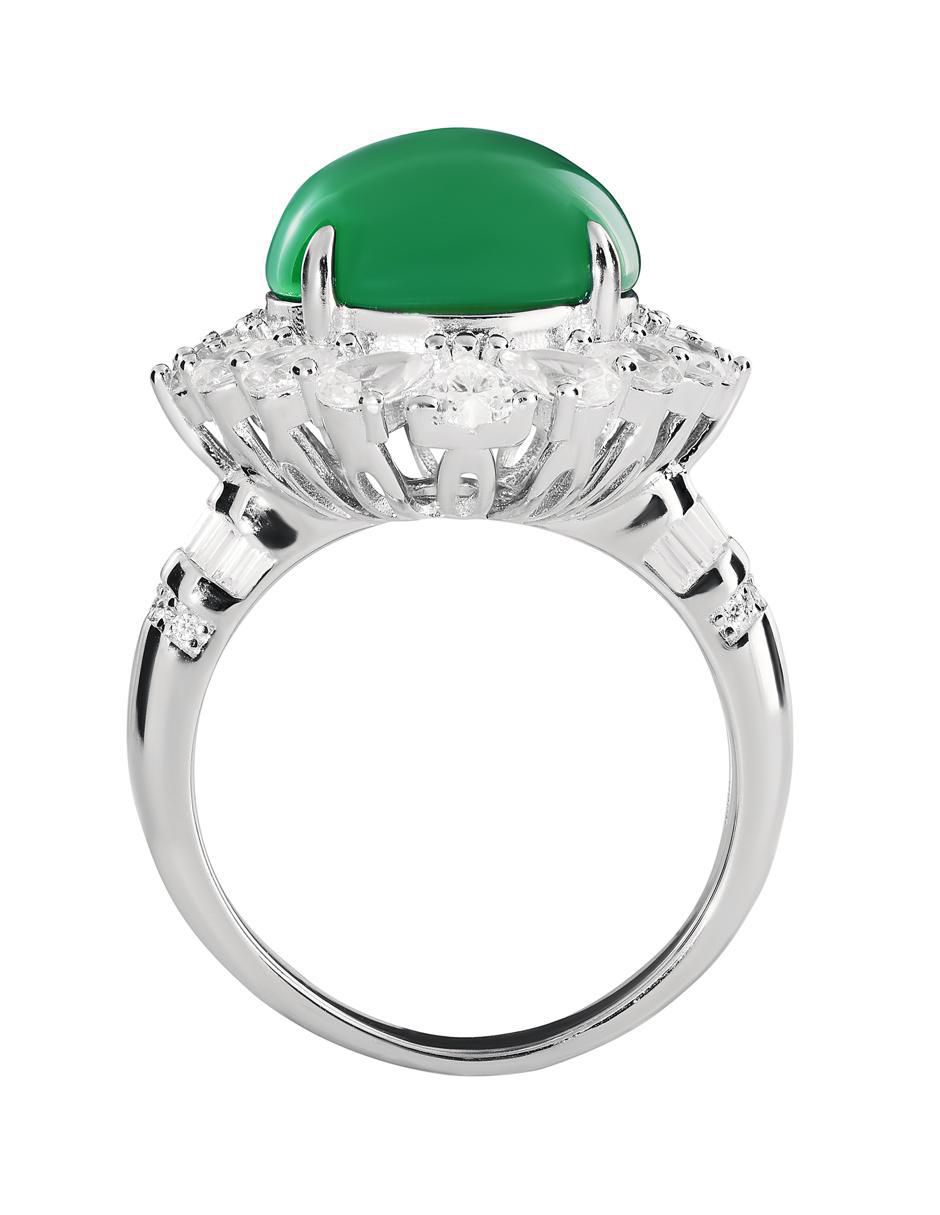 Anillo P 925 de plata ágata brillante 2