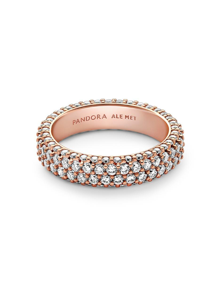 Anillo Timeless de plata P 925 zirconia cúbica con acabado baño de oro rosa