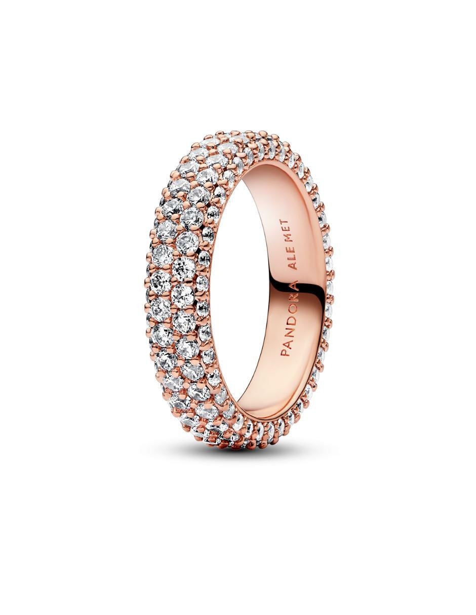 Anillo Timeless de plata P 925 zirconia cúbica con acabado baño de oro rosa 2