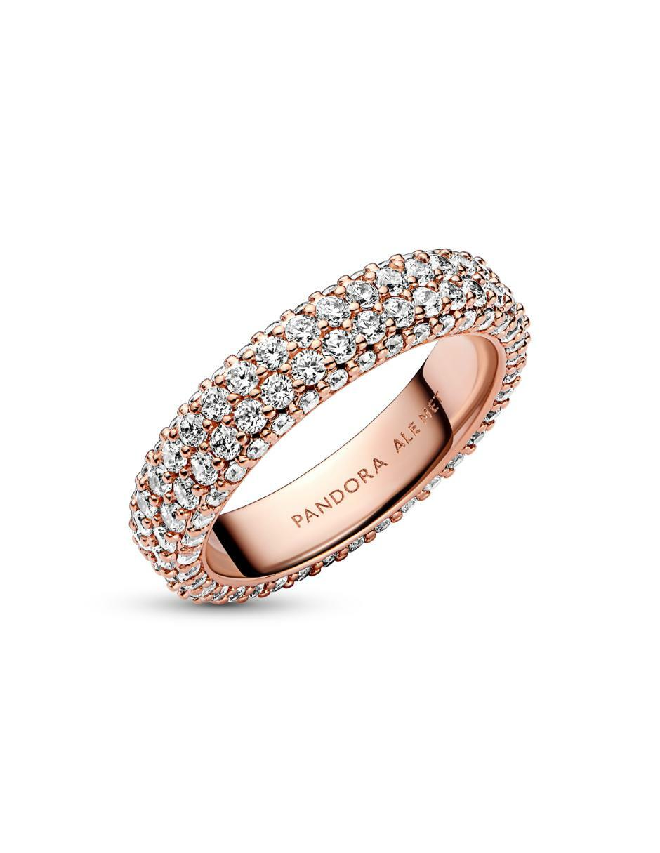 Anillo Timeless de plata P 925 zirconia cúbica con acabado baño de oro rosa 3