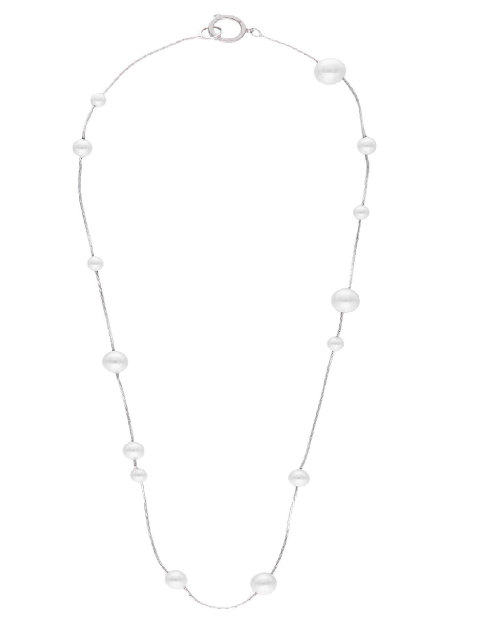 Collar ovalado Dangle de plata P 925