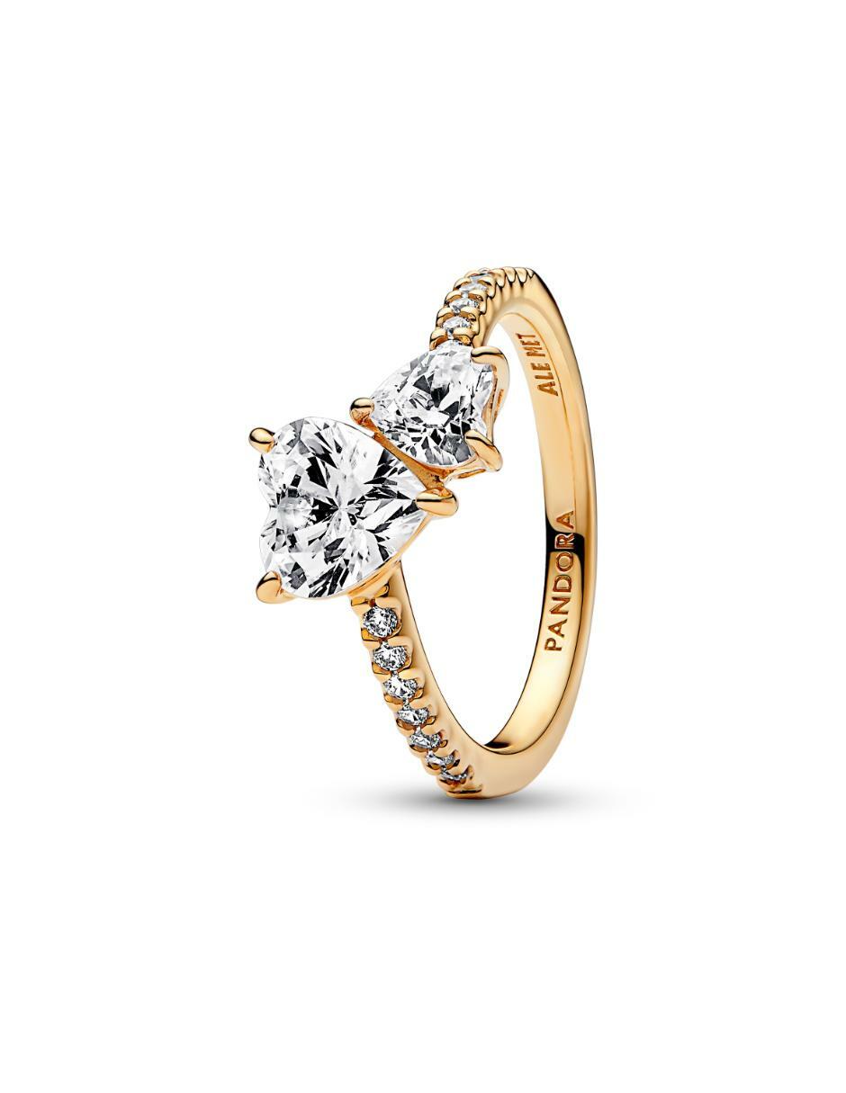 Anillo Timeless de plata P 925 zirconia cúbica con acabado baño de oro 3