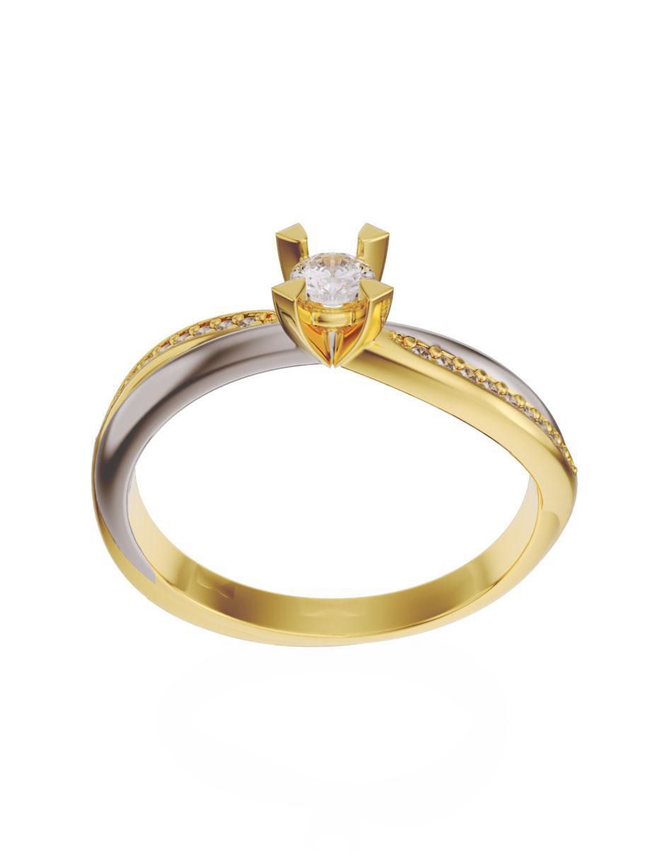 Solitario "de (si aplica)" moño fonelli sin familia sin temática 14 k "de" oro zirconia