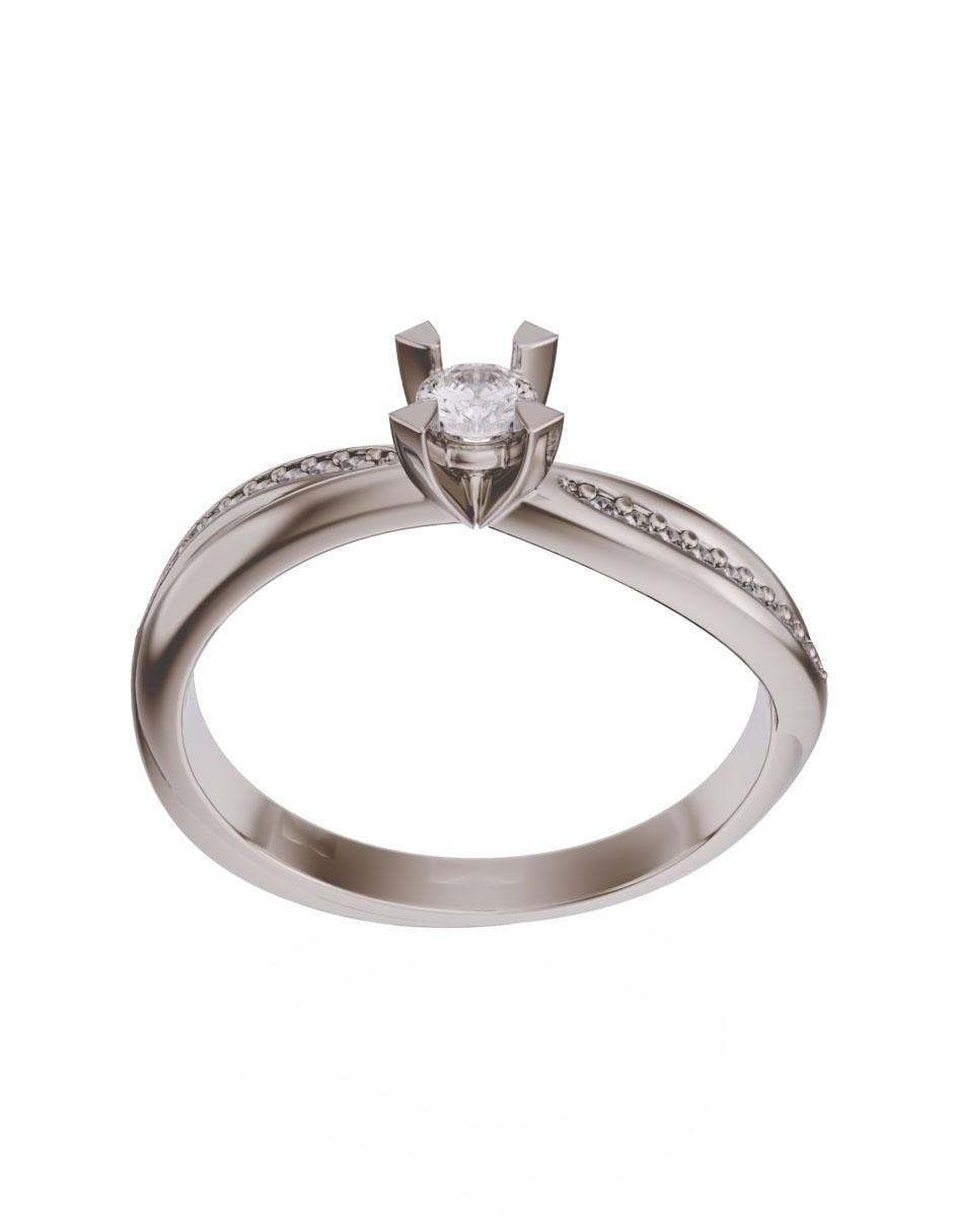 Solitario de oro 14 k zirconia 2