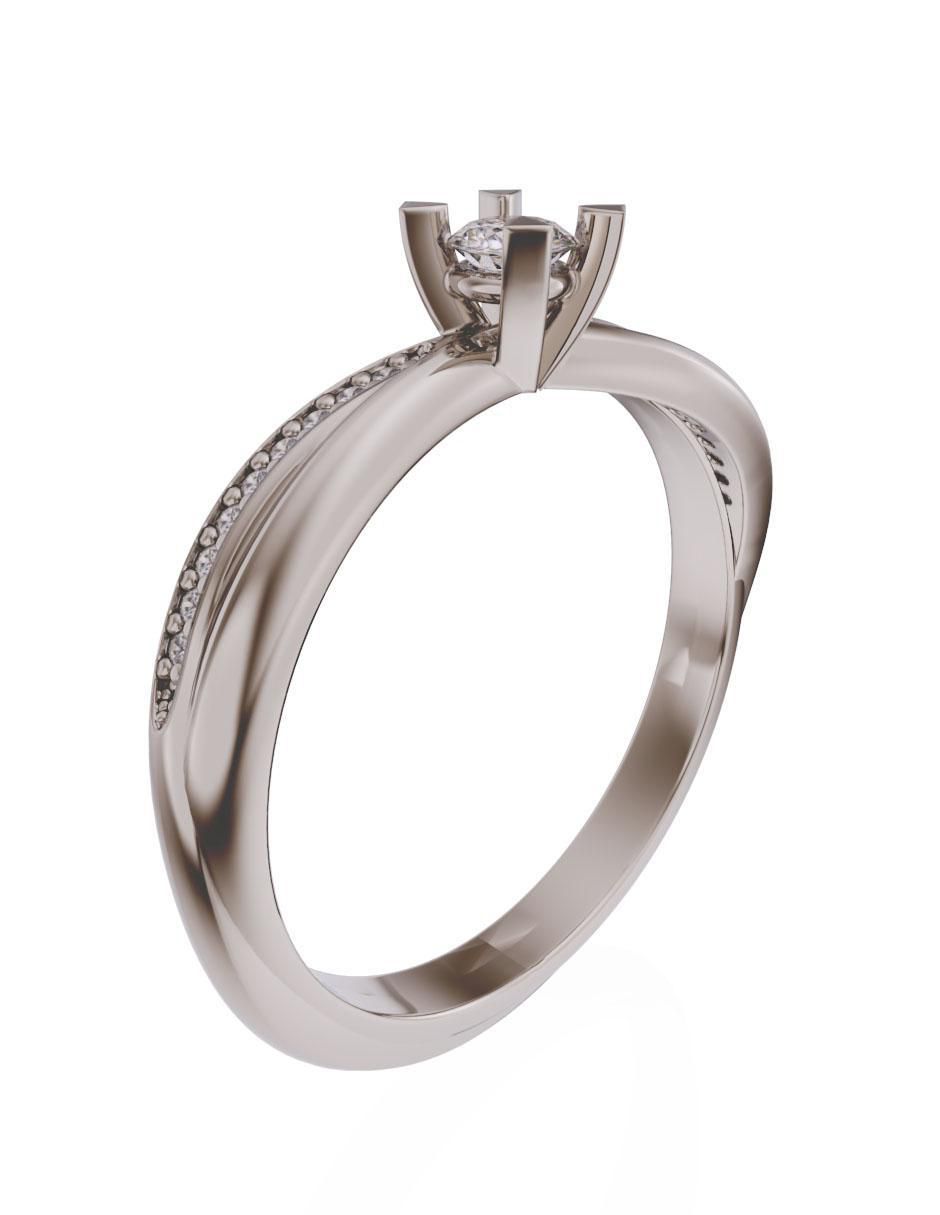 Solitario de oro 14 k zirconia 3