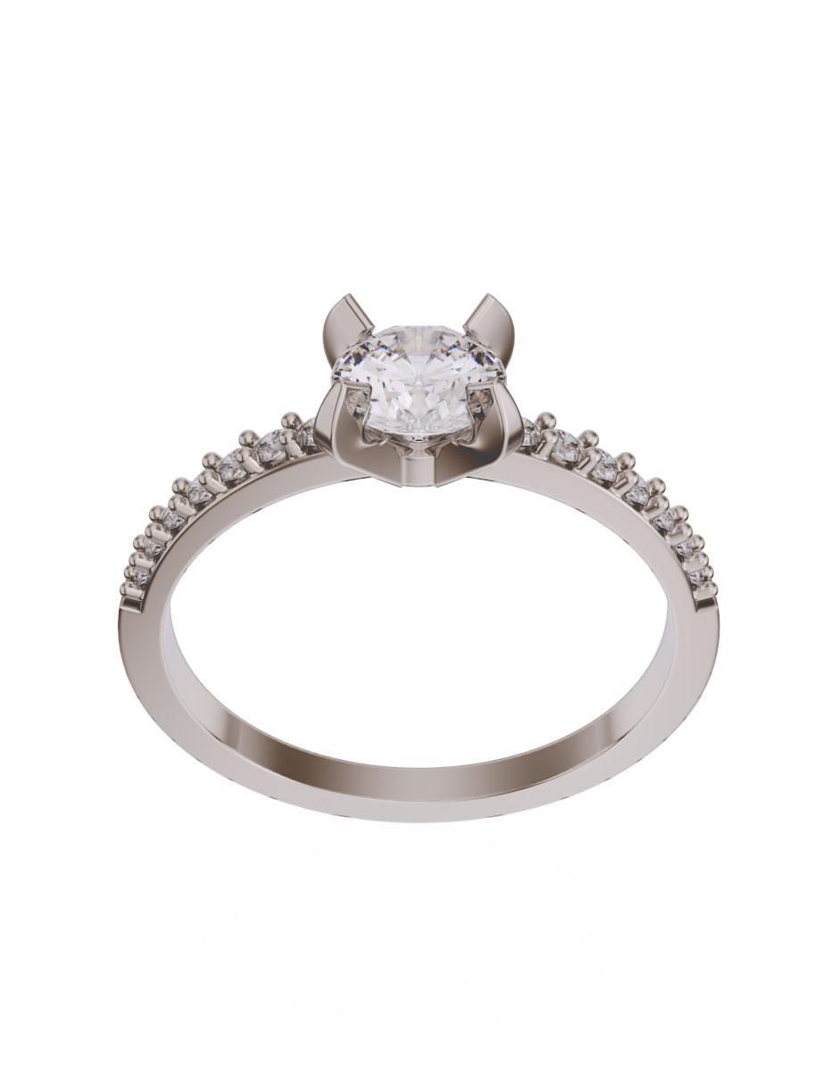 Solitario de oro 14 k zirconia 2