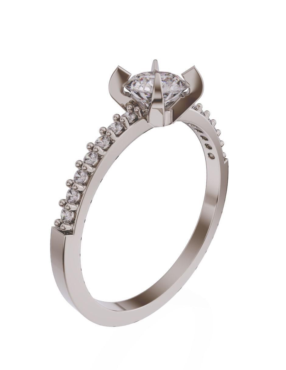 Solitario de oro 14 k zirconia 3