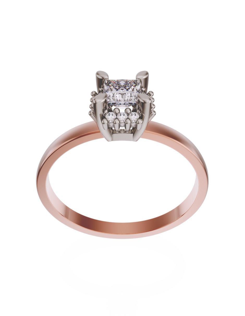 Solitario de oro 14 k zirconia 2