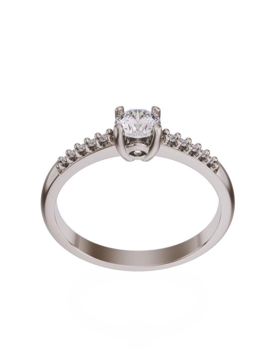 Solitario de oro 14 k zirconia 2