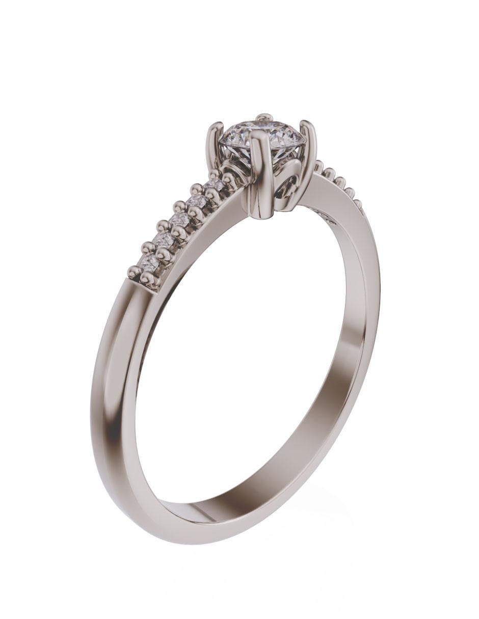 Solitario de oro 14 k zirconia 3