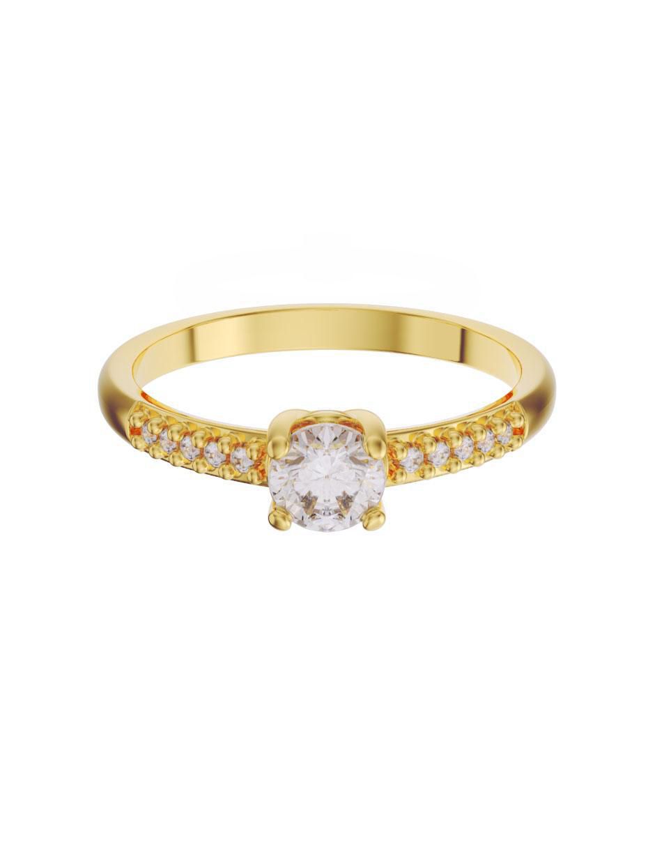 Solitario de oro 14 k zirconia