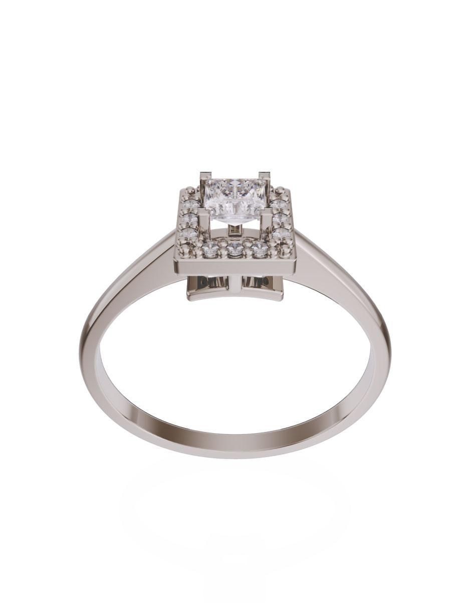 Solitario de oro 14 k zirconia 2