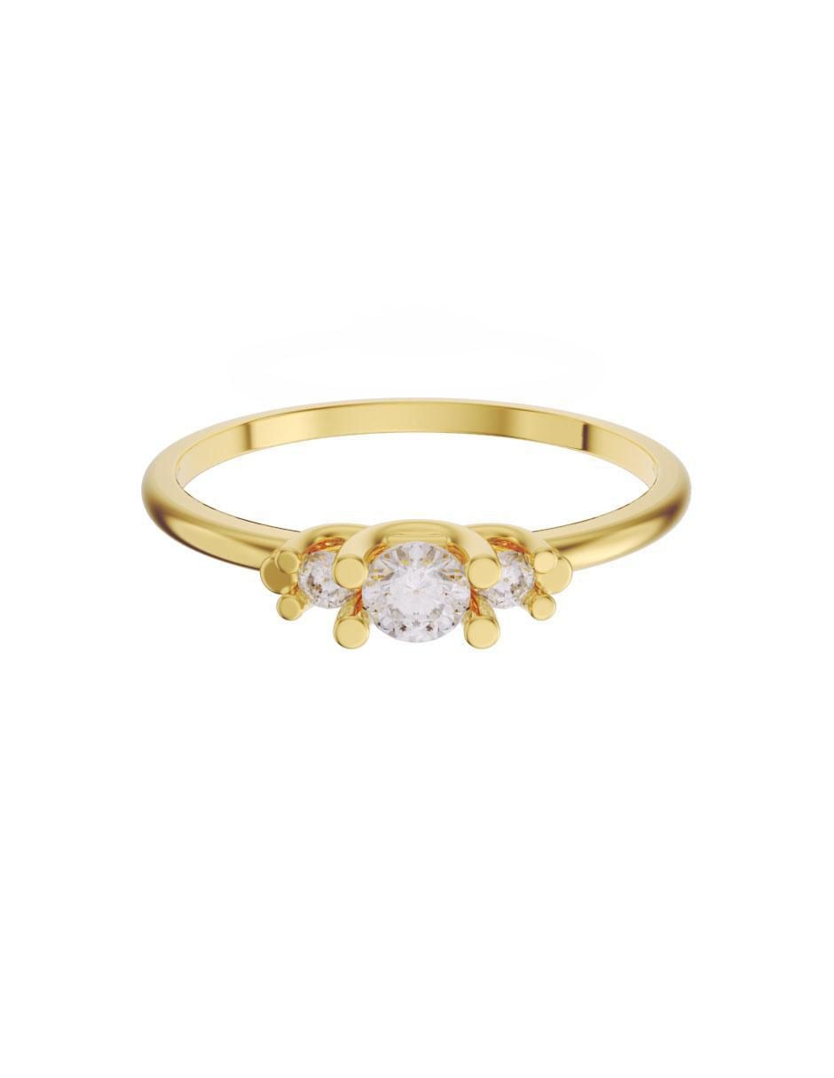 Solitario de oro 14 k zirconia